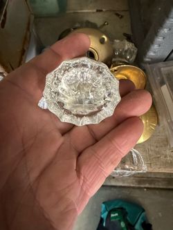 Three crystal style door knob pulls