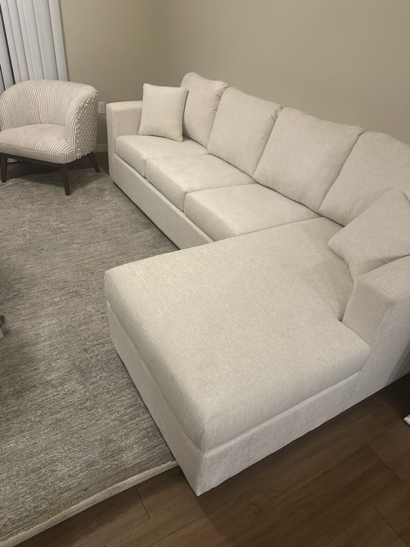 Brand New Cream  Set Couch With Ottoman 