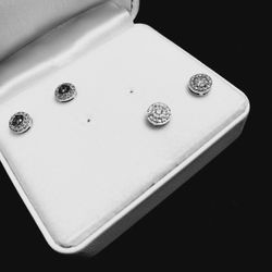  1/4 CT diamond earrings 925 SILVER 
