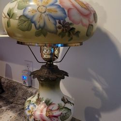 Antique Hurricane Table Lamp 