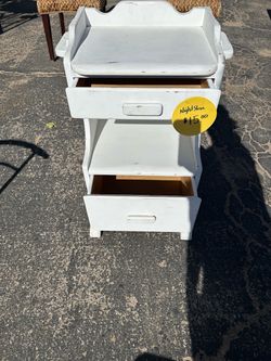 Antique white nightstand