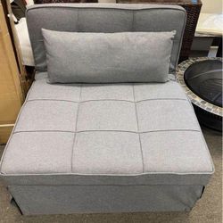 4 in 1 Sofa Bed, Gray/Light Blue Sleeper Chair Bed Multi-Function Folding Convertible Couch Chair Ottoman