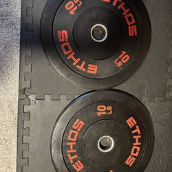 Ethos Olympic Rubber Bumper Plates - 2 X 10 Ibs
