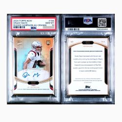 2024 TOPPS NOW DRAKE MAYE AUTOGRAPH RC /25, GOLD FRAME #13A, PSA 10, POP 1