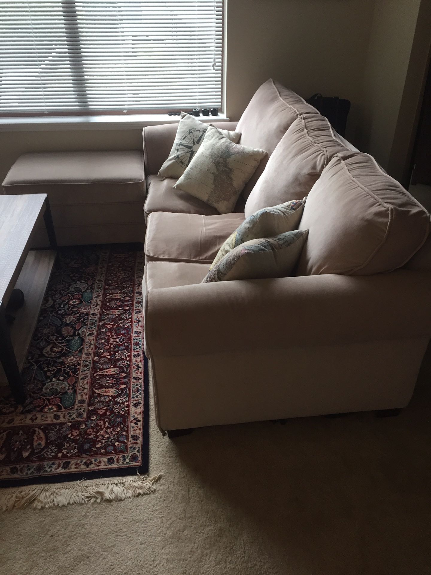 3 seater pullout couch with futon and throw pillows