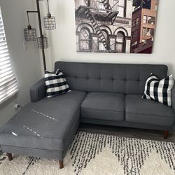 Gray Mid Century Modern Couch