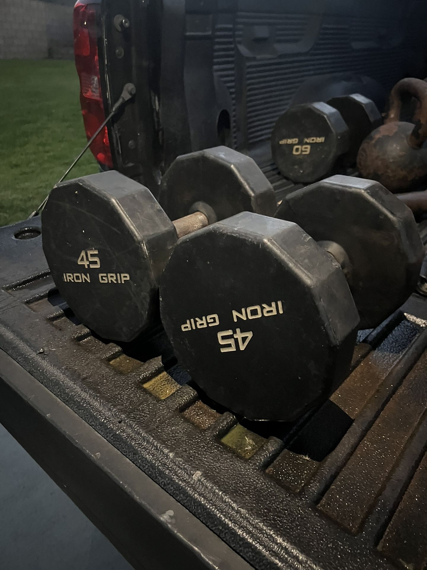 45lbs dumbbell rubber coated set
