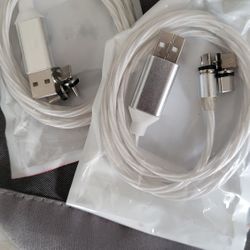 3 Lightning, RED Light Up Charger Chords.