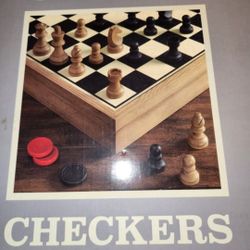 2 IN 1 CHESS AND CHECKER WOOD  BOARD GAME 