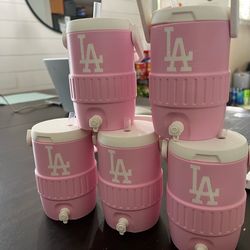 Pink Dodgers Koozie Coolers