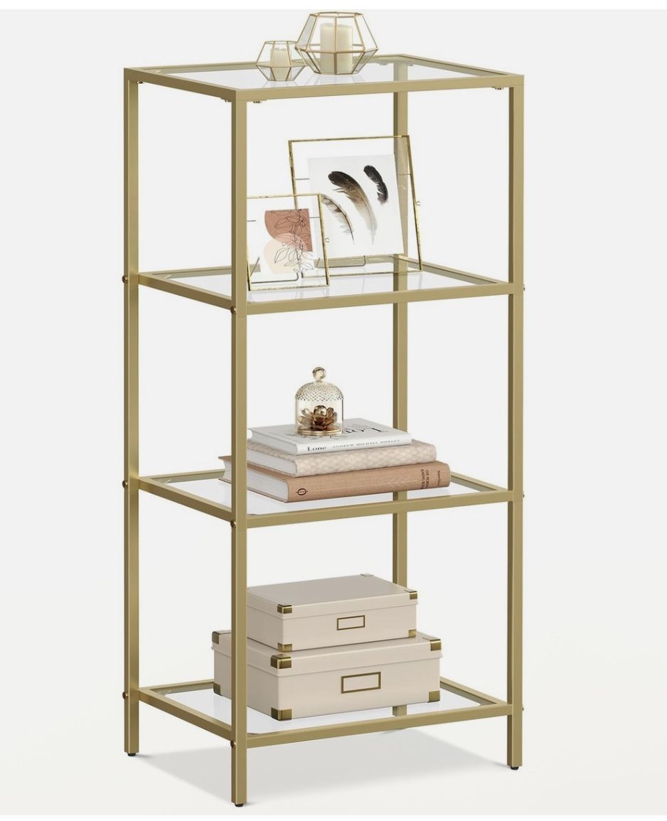 VASAGLE Bookcase, 4-Tier Bookshelf, Slim Shelving Unit for Bedroom, Bathroom,...