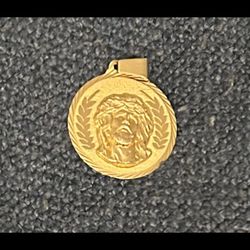 14k Gold Pendant Jesus/Virgin Mary