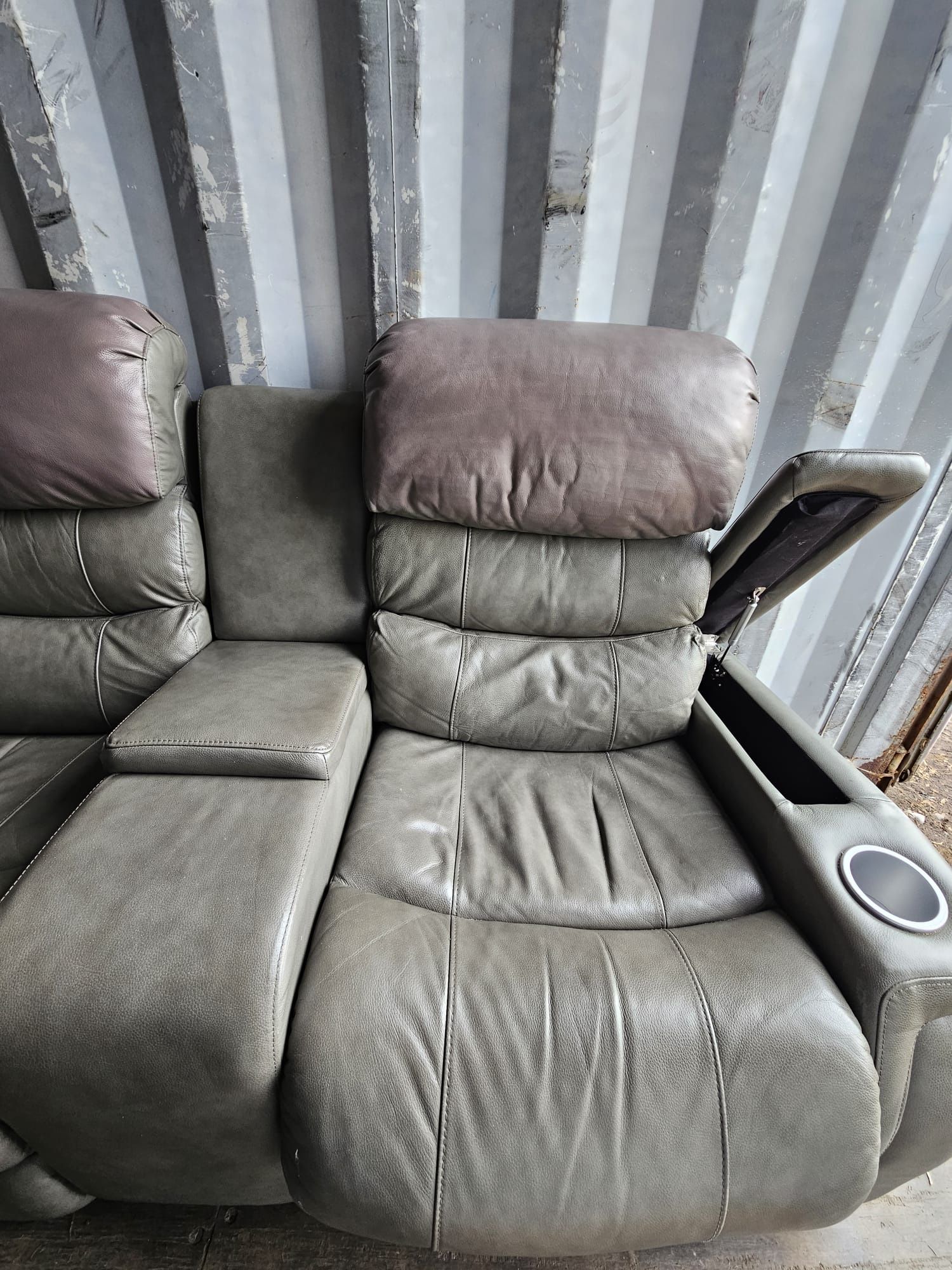 Dwyer Double Reclining Sofa with Center Drop Down Cup Holders