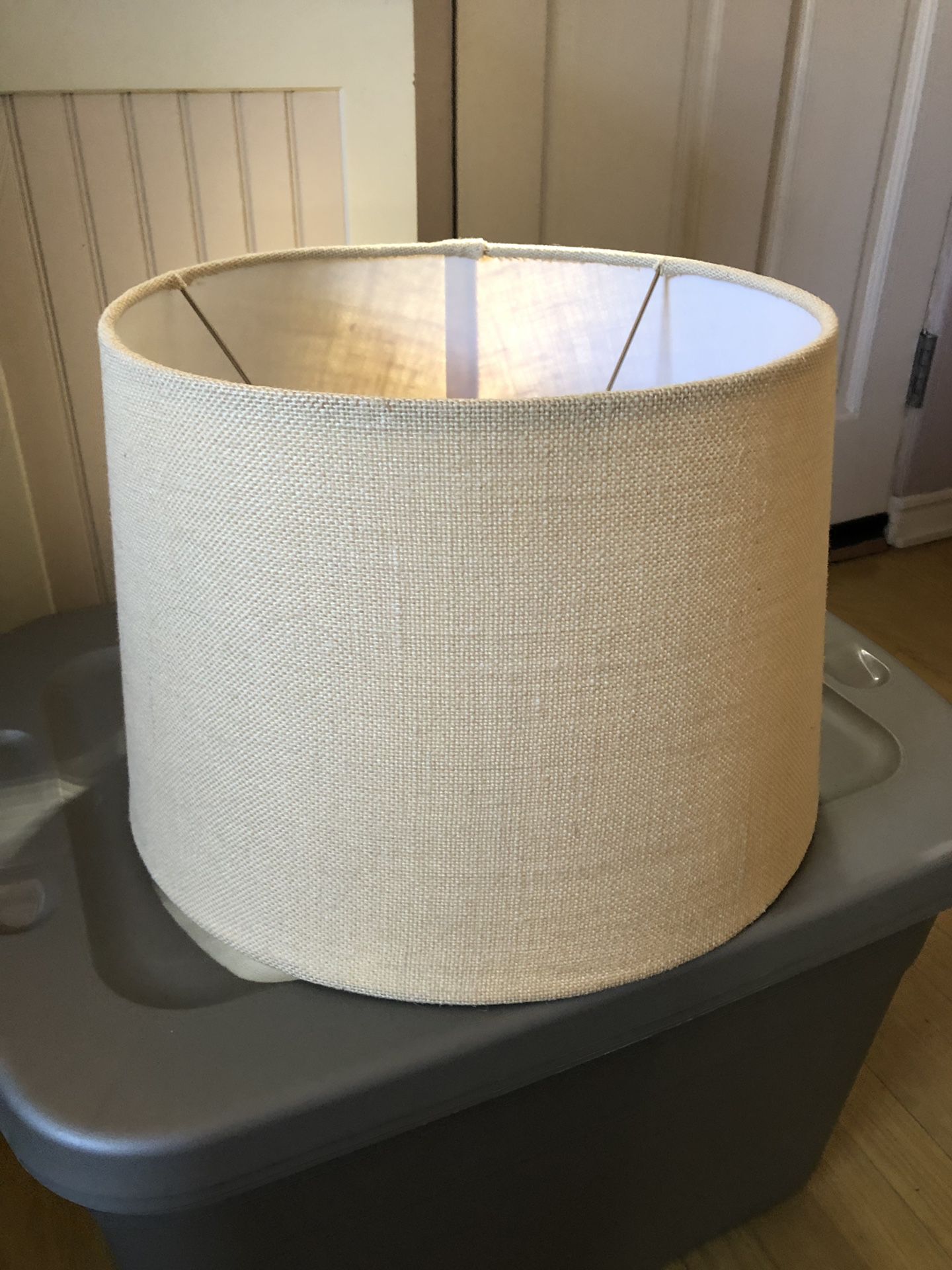 (2) Linen colored lamp shades