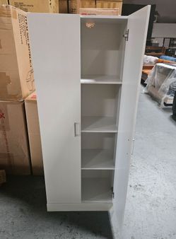 Utility white storage cabinet