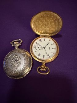Two Antique Pocket Watches Hunter Case