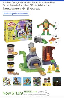 Play-Doh Teenage Mutant Ninja Turtles Slice & Blast Pizza Playset, Arts & Crafts, Holiday Gifts for Kids 4 and up