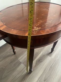 Vintage End Table with Drink pull out