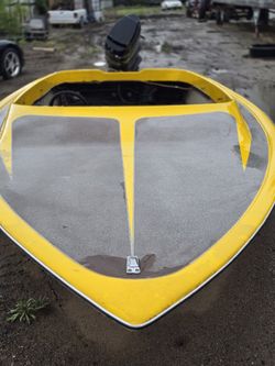 Tahiti flat bottom boat.
y