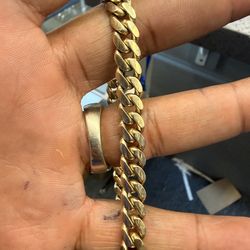 14KT Solid Cuban Bracelet I-2453