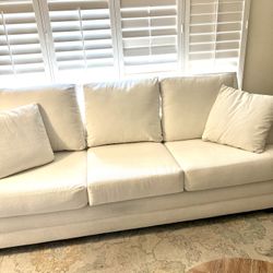 Off-White Sofa With Washable Covers 83“