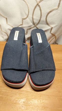 Bonnibel denim platform slide sandals size 8