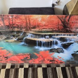 Red Forest Waterfalls Canvas
