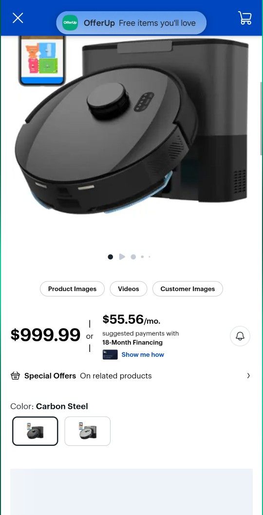 bObsweep - UltraVision Self-Empty Robot Vacuum & Mop, 180-Day Capacity, 8000 Pa Suction, Object-aware Tech - Carbon Steel