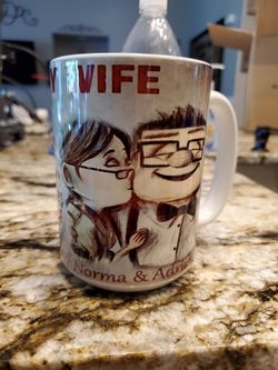 Personalized 15oz coffee mugs.