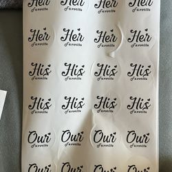 His Favorite / Her Favorite Stickers For Wedding