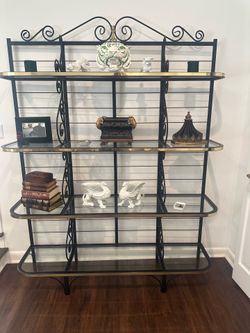 Metal and brass shelf