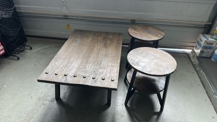 Rustic living room table set