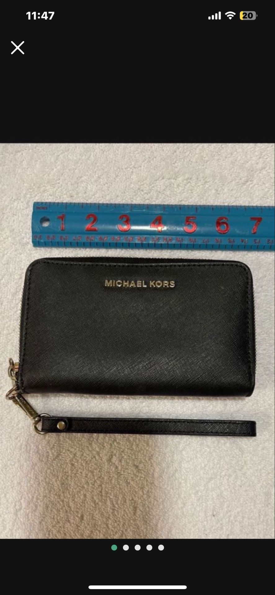 CA. MICHAEL KORS WRISTLET BLACK CREDIT CARD/ SMALL PHONE CASE 