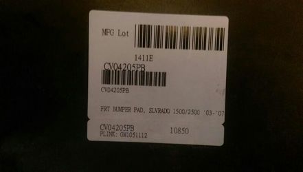 Front bumper pad chevy Silverado 03 -07