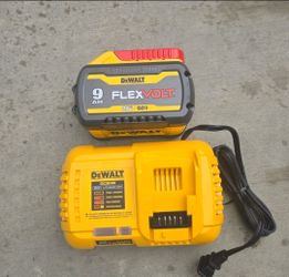 Dewalt 60v Flexvolt Battery 9.0 Ah And Fast Charger Brand New