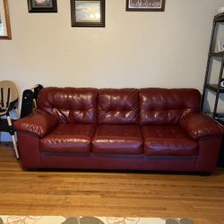 Red Leather Couch 