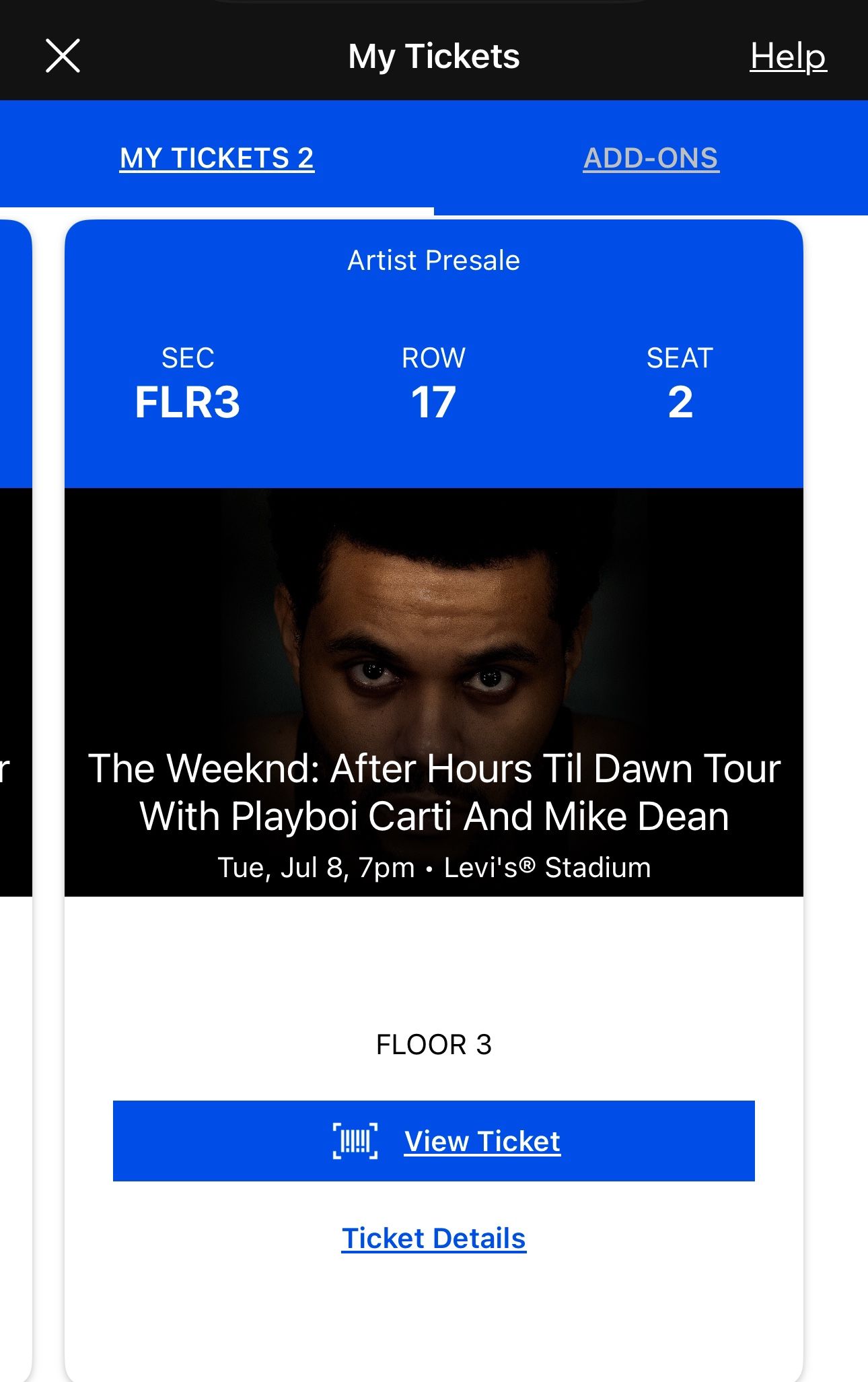 The Weeknd Ticket