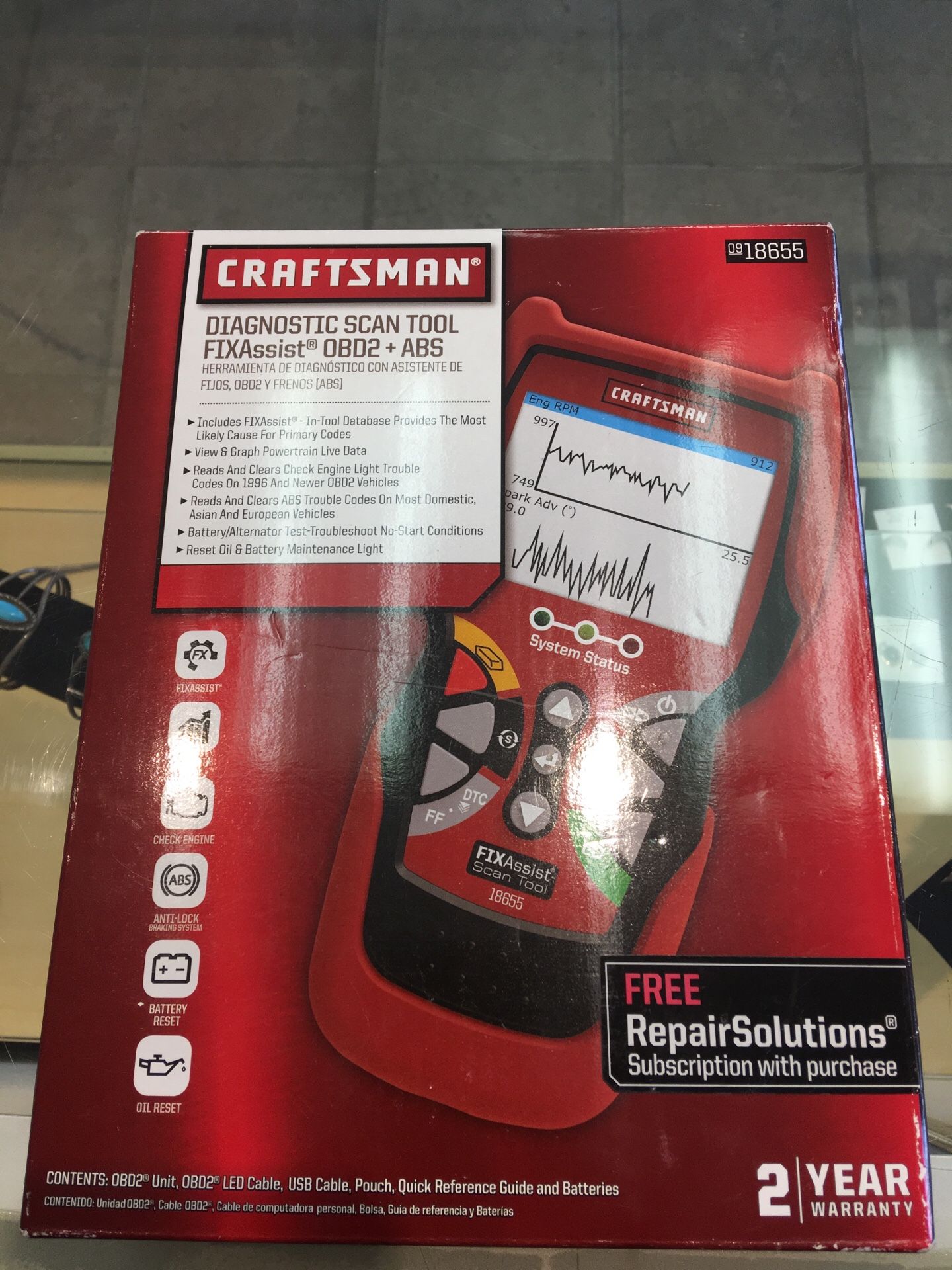 CRAFTSMAN Diagnostic Scan Tool FIXAssist OBD2+ABS