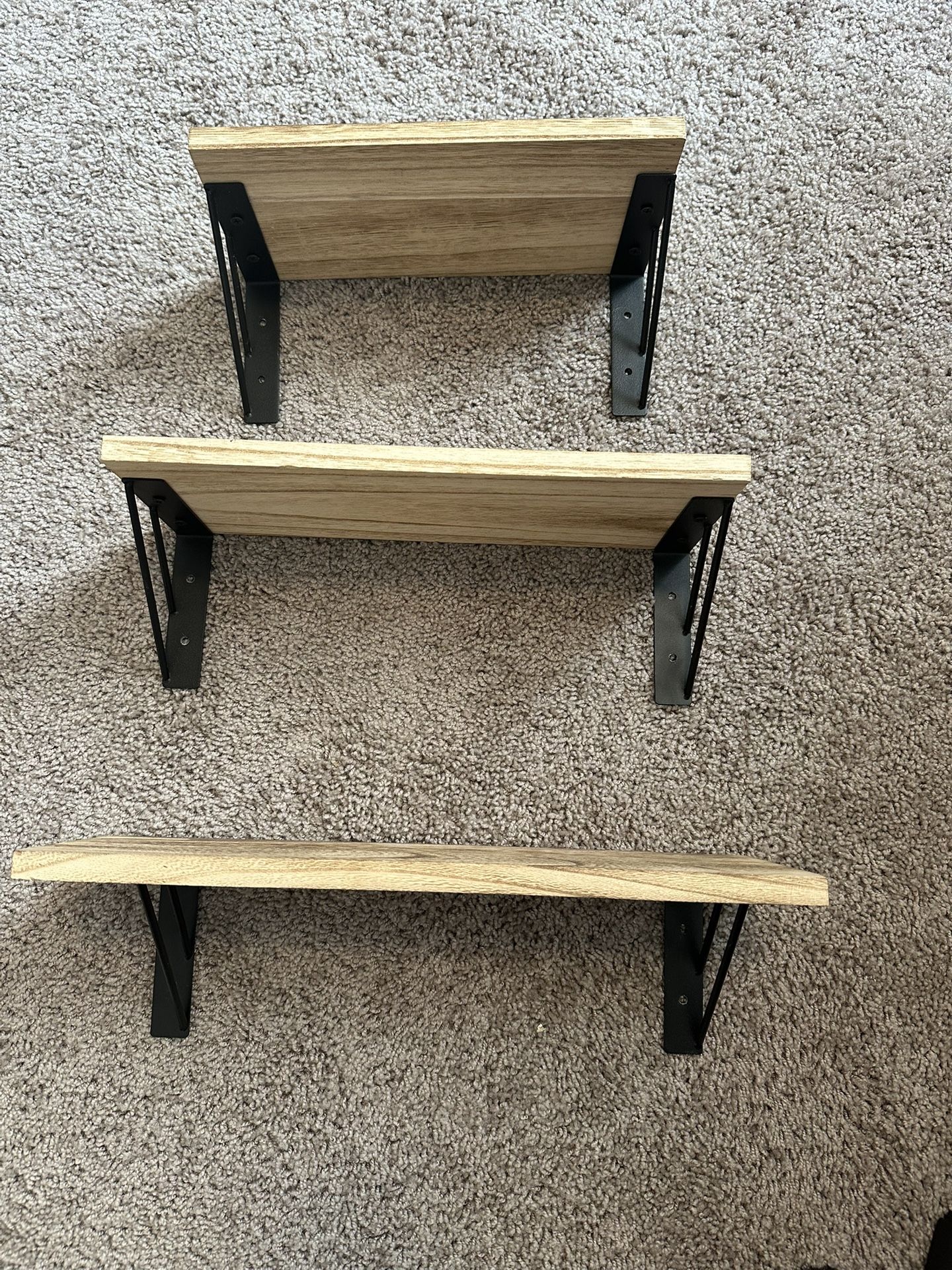 Wood shelves
