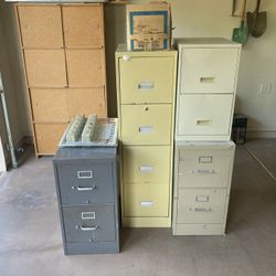 Four filing cabinets full of vintage tools fixtures etc Man Cave