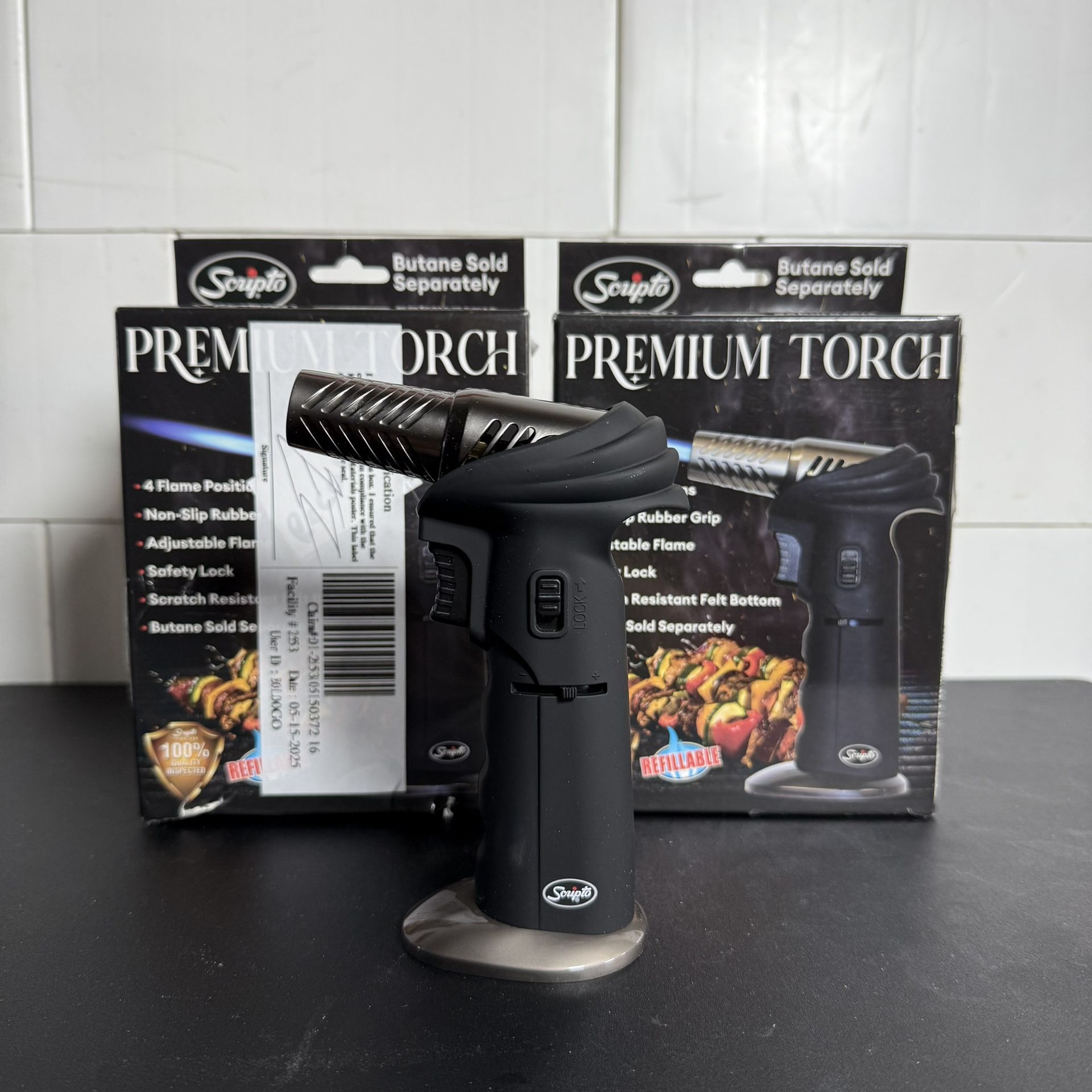 Premium torch lighter grill