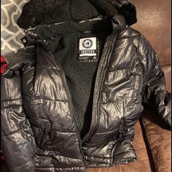 Very warm Justice jacket size youth 12 with detachable hoodie  