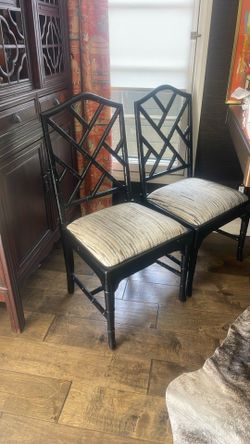 Set Of 4 Chinoiserie Dining Chairs