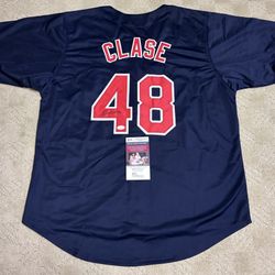 Emmanuel Clase Autographed Cleveland Indians Jersey With COA