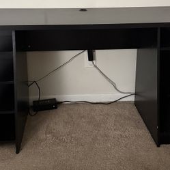 black wooden desk