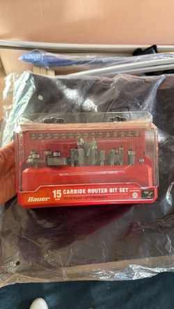 BAUER Carbide Router Bit Set, 15-Piece