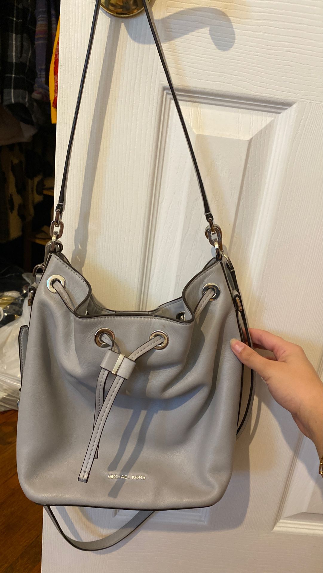 Michael Kors grey leather bag