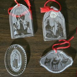 Lot Of 4 WATERFORD Crystal Ornaments