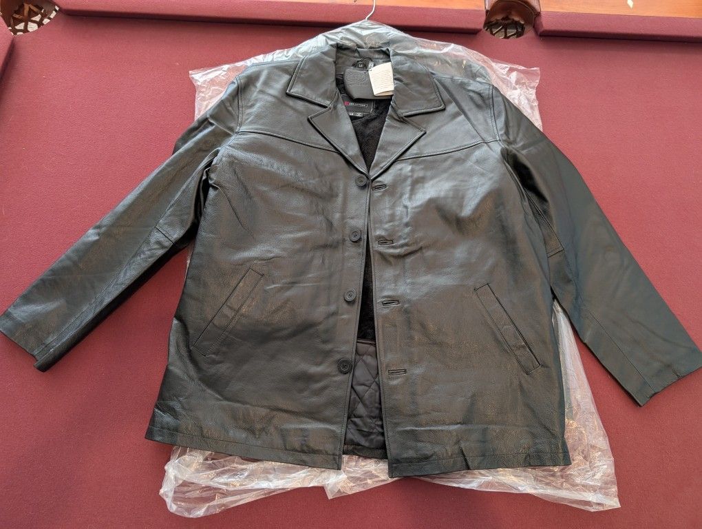 Men's Black Ciro Citterio Leather Jacket Large - New w/ Tags -