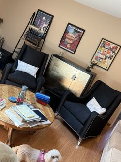 Accent Chairs And Credenza 